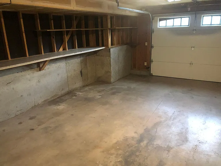 Same Garage, with Long Shelf for Storage.
