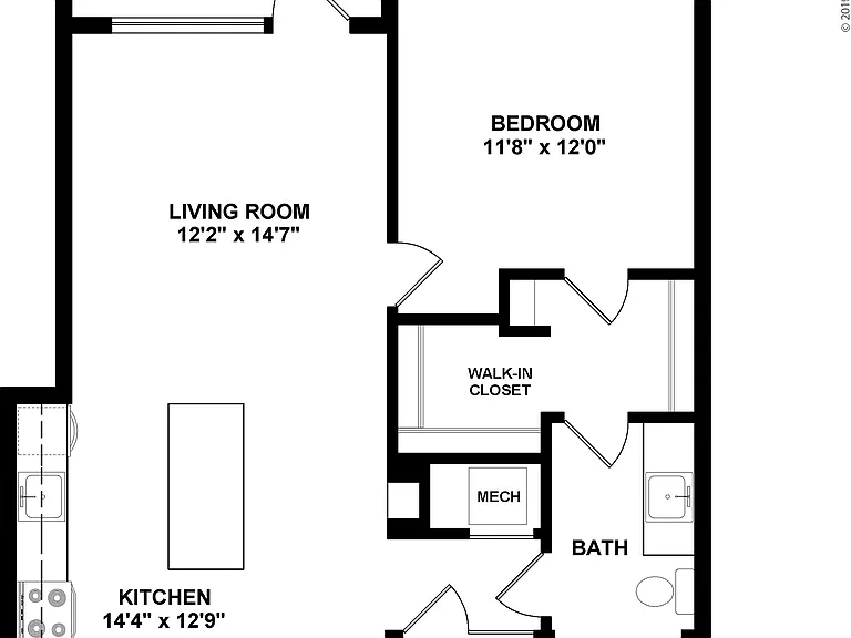 The MUSE | ONE BEDROOM, ONE BATH, 821 TOTAL SF WITH BALCONY/PATIO The MUSE | ONE BEDROOM, ONE BATH, 821 TOTAL SF WITH BALCONY/PATIO