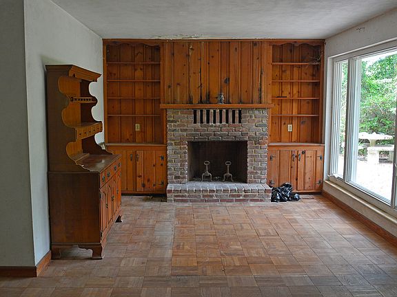 Living room and fireplace