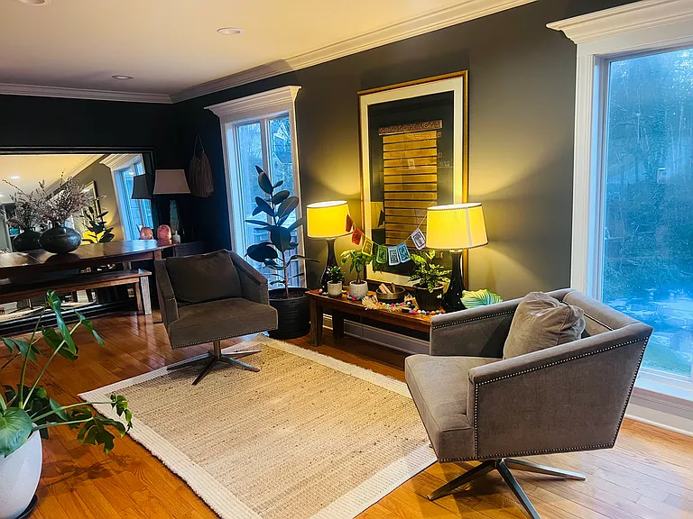 Living room and office