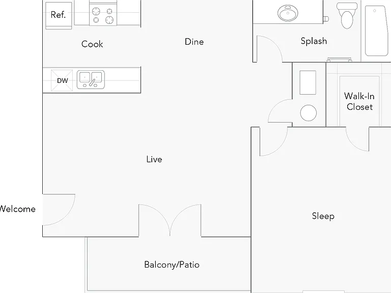 Amherst | 1-Bedroom Floorplan Amherst | 1-Bedroom Floorplan