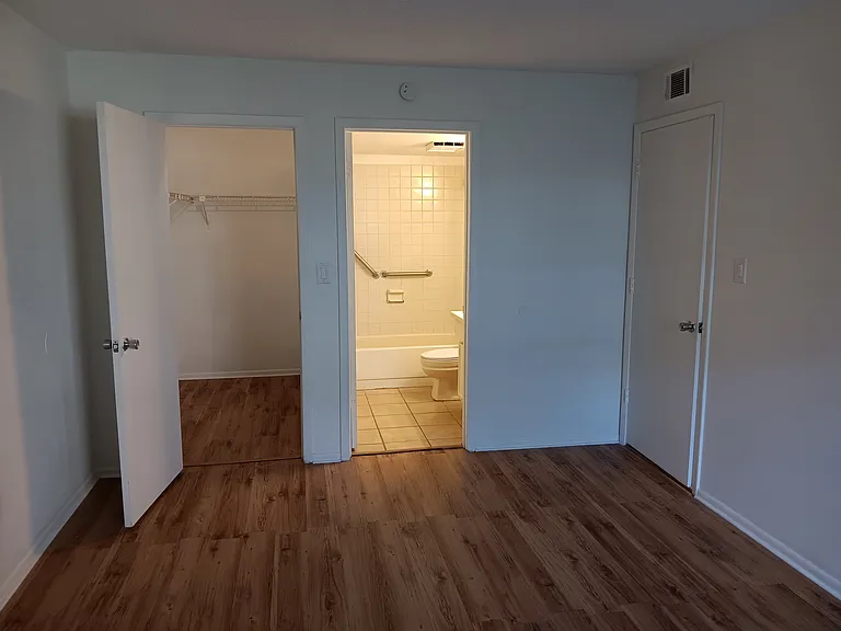 Master, closet, and bath