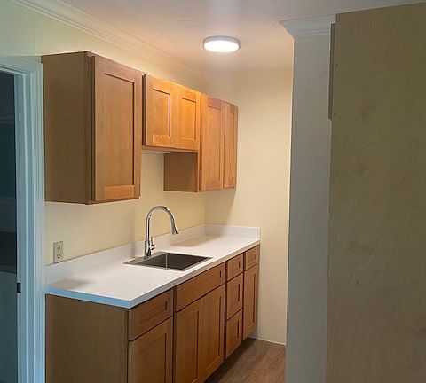 kitchenette cabinet wall/sink counter