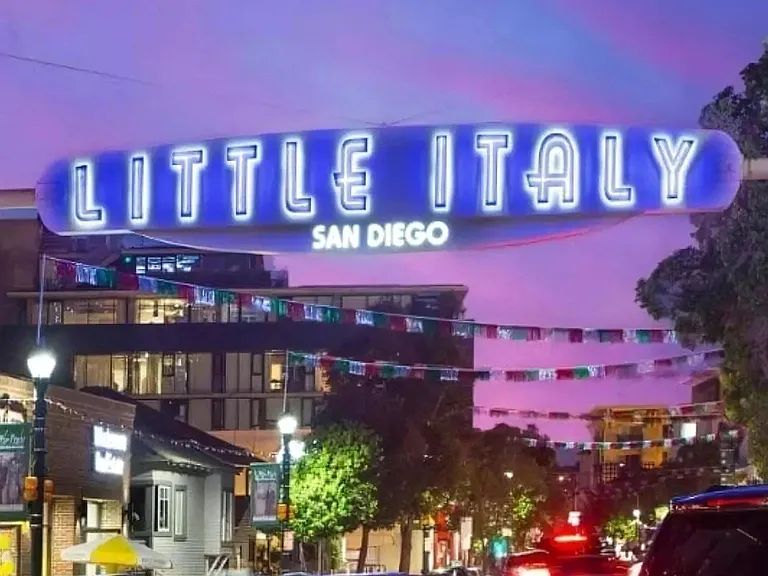 Vibrant Night Scene of Little Italy District Close to Valentina by Alta