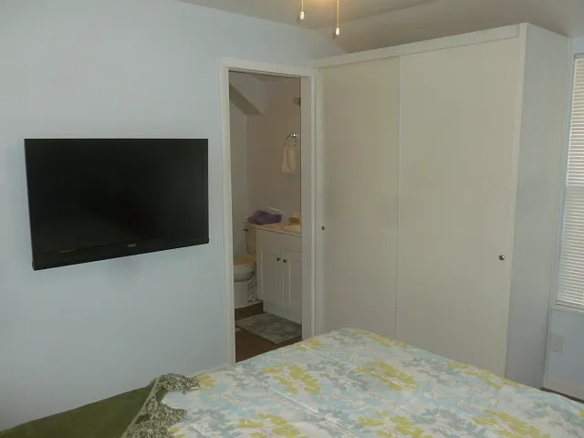 Main bedroom with door to bath room