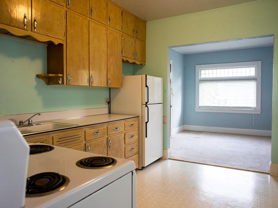 View from kitchen looking south toward the picture window th