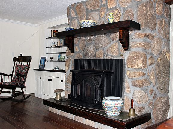 Bookcase and Fireplace