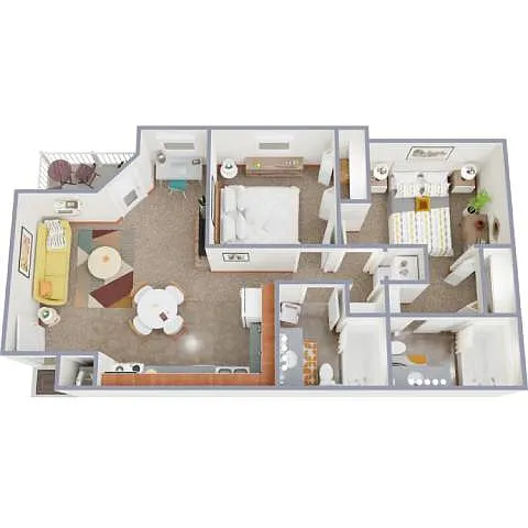Floor plan 2 Bedroom Traditional