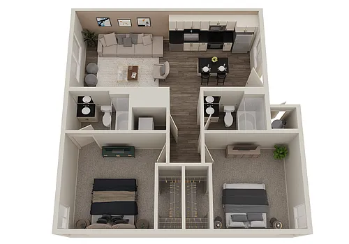 Floor plan Two Bedroom Two Bath