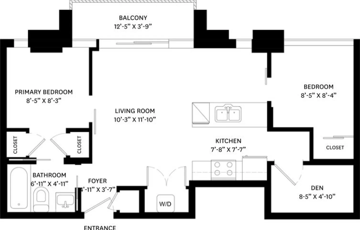 2 bed, 630 sqft, $3,100 — Photo 1