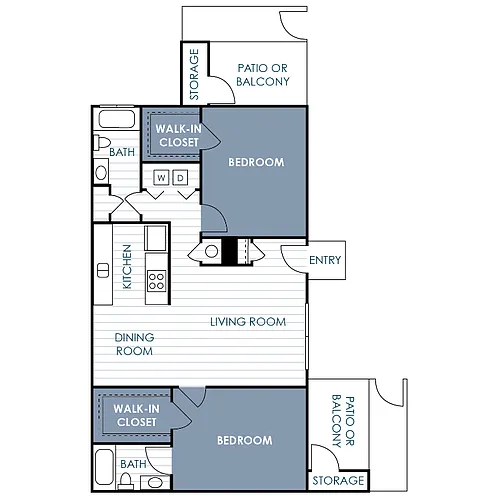 Floor plan 2 Bedroom 2 Bathroom B