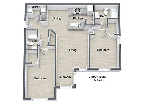 Floor plan Two Bedrooms