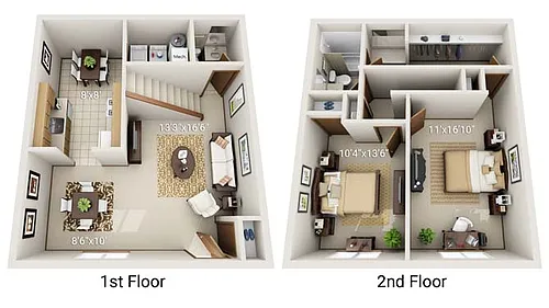 Floor plan BD1T Townhome