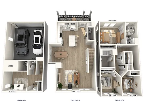 Floor plan CT1D-1838sf-Upgrade