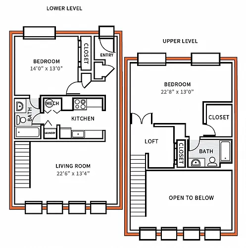 Floor plan Josephine w/Balcony