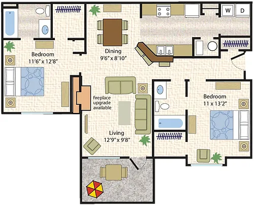 Floor plan 2X2 Partial Reno