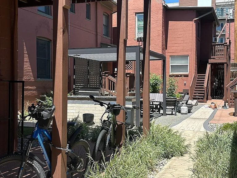 Shared courtyard - gated with keypad entry.