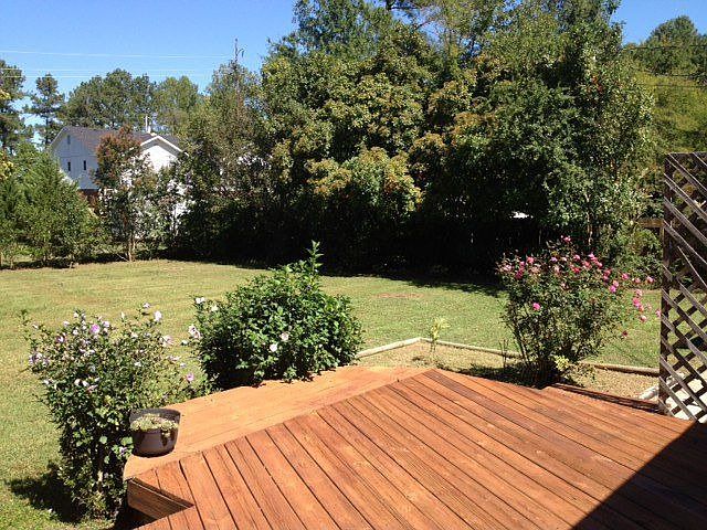 Fenced backyard