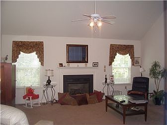 Family Room with vaulted ceiling
