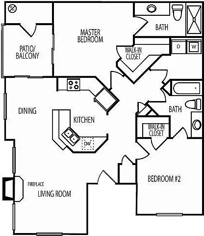 The Ventura - B2 - 2 Beds - 2 Baths - 1039 Sq. ft.