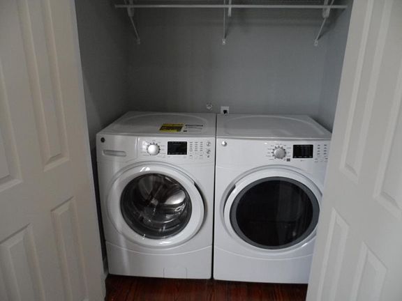 laundry at entry foyer