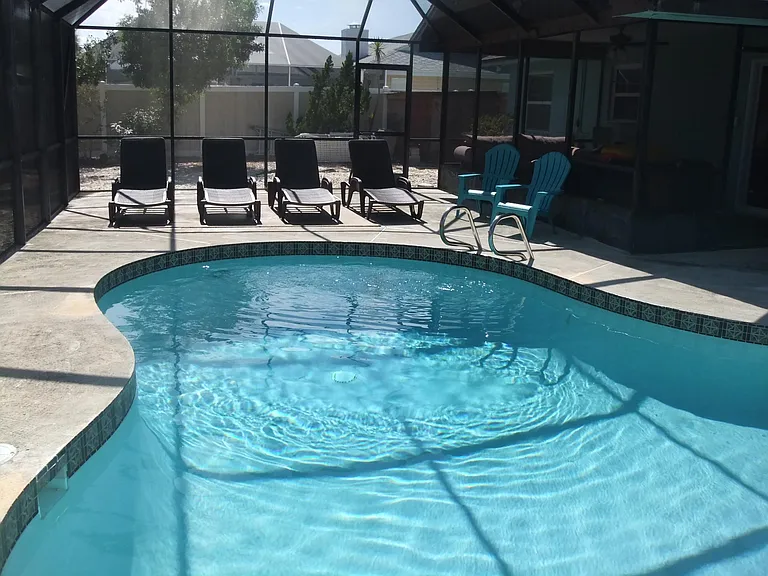 Deep end of pool (6 feet).
