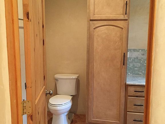 Linen closet in bathroom
