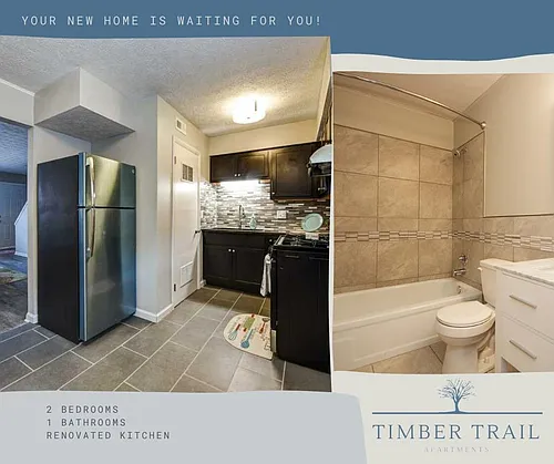 Floor plan 2 Bed 1 Bath Townhome