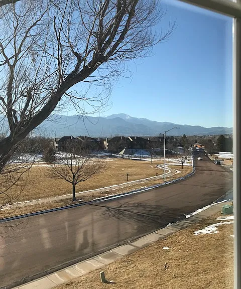 Unobstructed view of Pikes Peak.