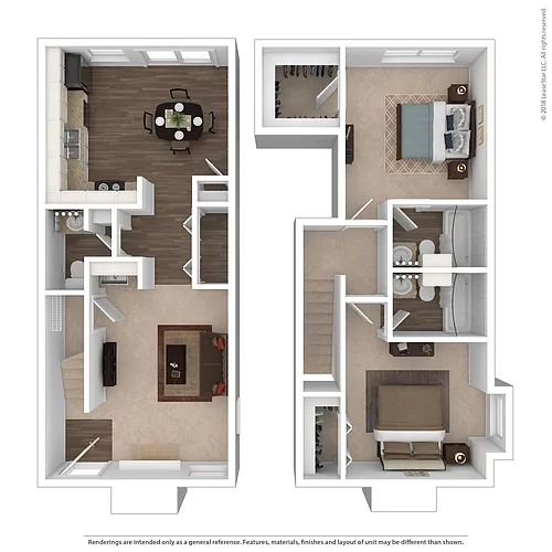 Floor plan B5 - Two Bedroom Two Bath Townhome