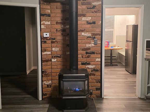 vintage gas burning fireplace