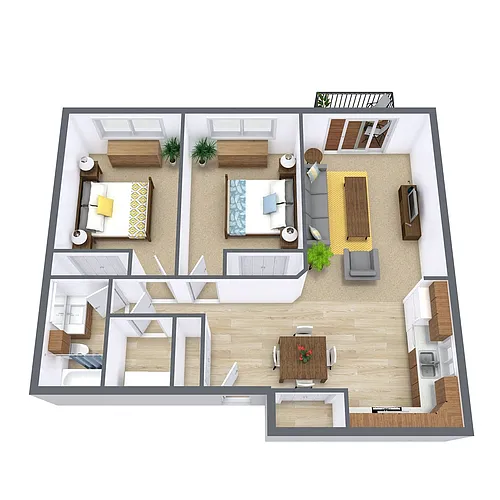 Floor plan Two Bedroom 21A