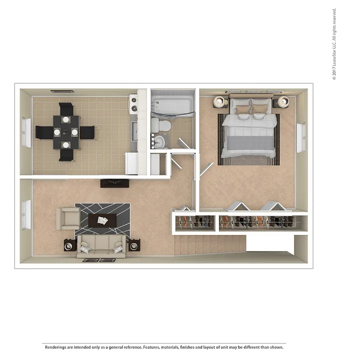 Floor plan Coventry One Bedroom Upper