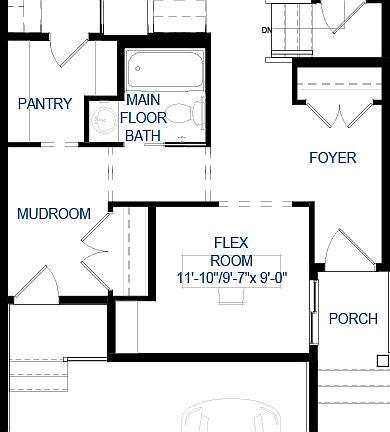 A blackline drawing of the Amery 24 model by Brookfield Residential.