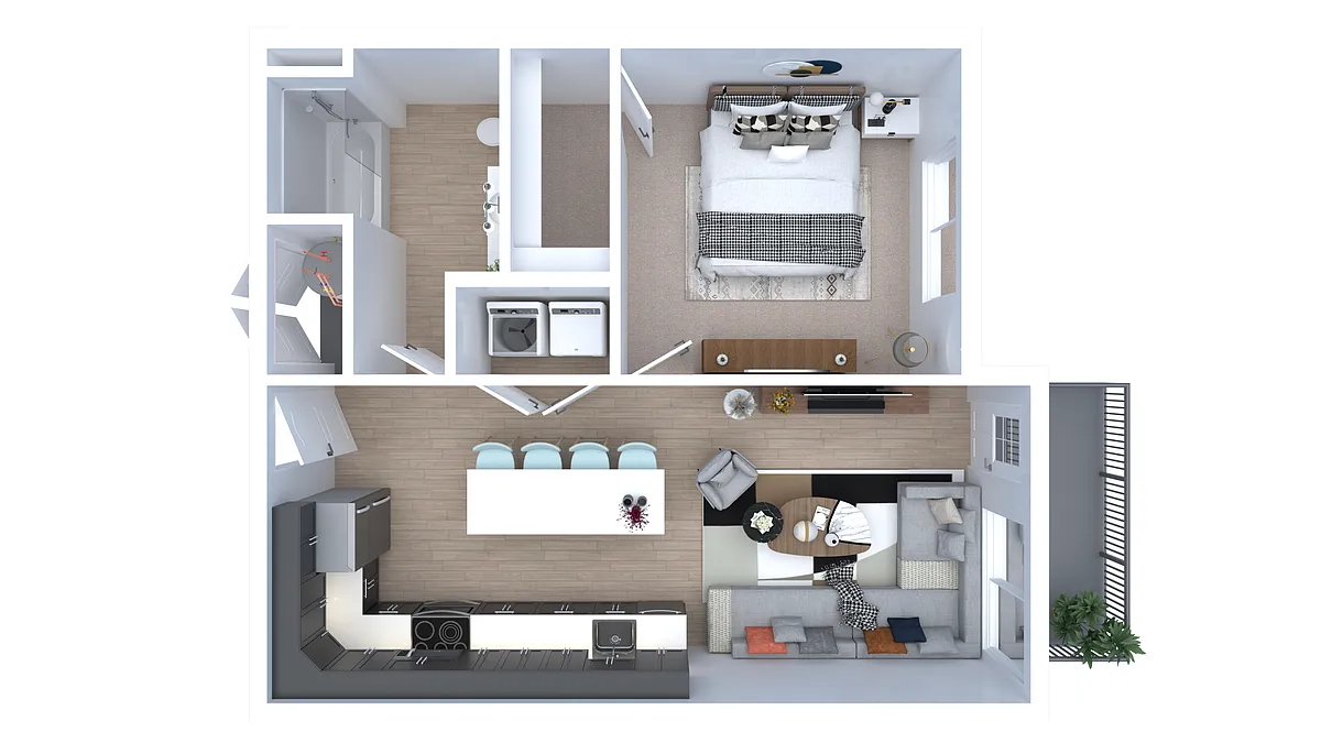 Floor plan 1 Bed 1 Bath