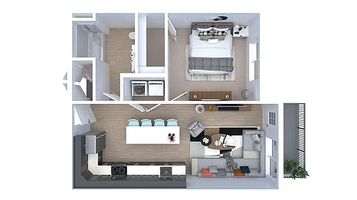 Floor plan 1 Bed 1 Bath