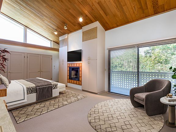 Virtually staged primary bedroom