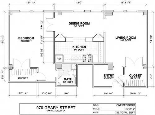 Floor plan 1 Bedroom