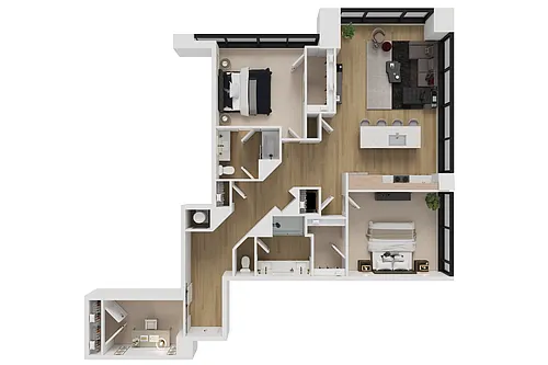 Floor plan 2 Bedroom Apartment