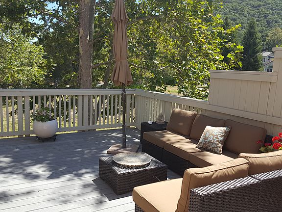 back deck over-looking open space & hillsides!