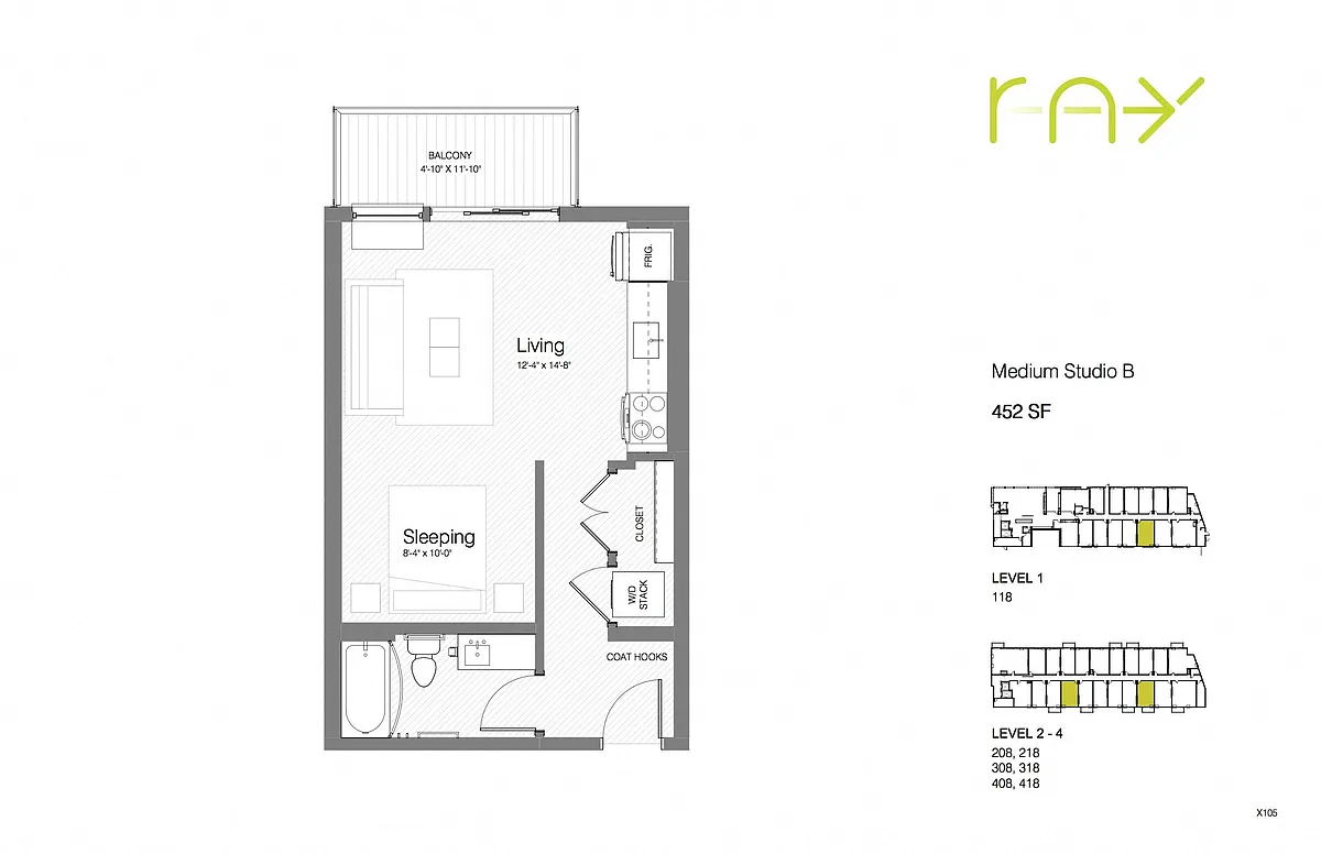 Floor plan Medium Studio B