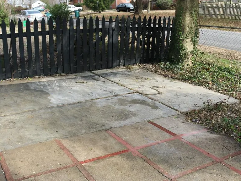 Fenced in side yard and patio