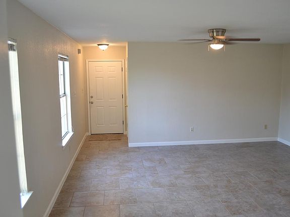 View from kitchen into living room.