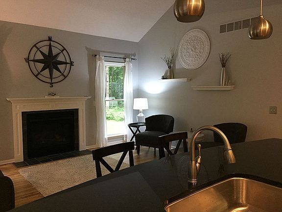 Living room with fireplace