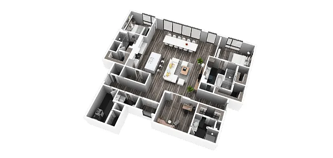 Floor plan Penthouse - Three Bedroom