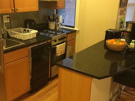 Granite countertops and stainless steel appliances