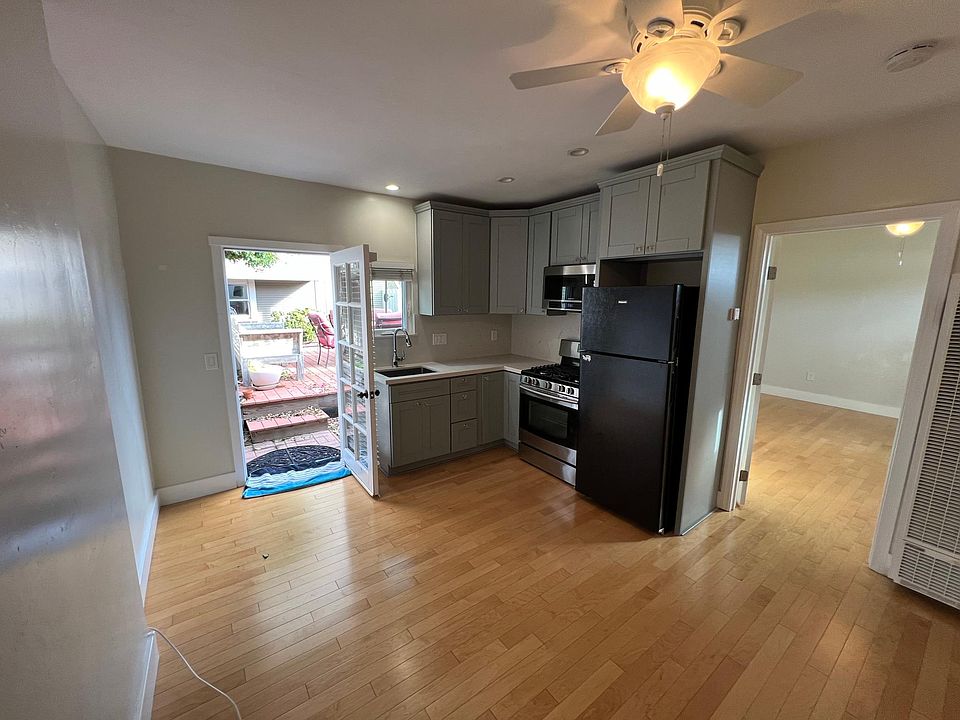 Kitchen and bedroom door.