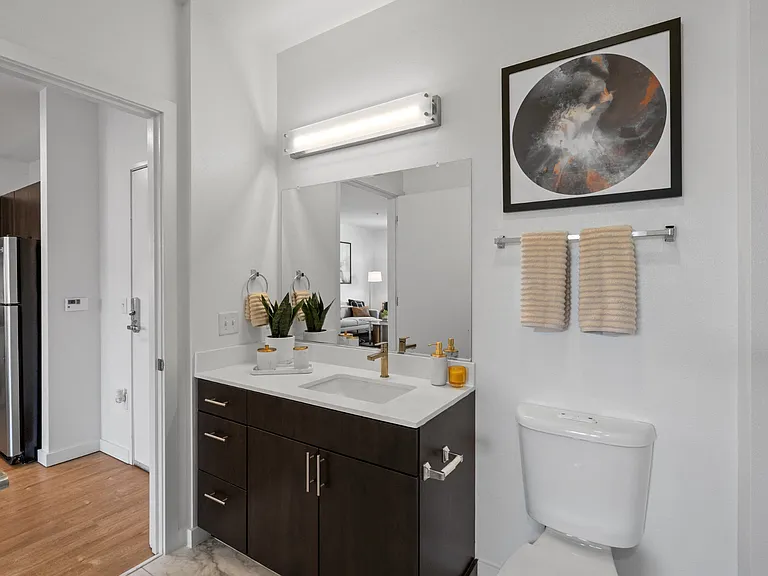 Bathroom at The Parker Apartments in Portland, OR 97209