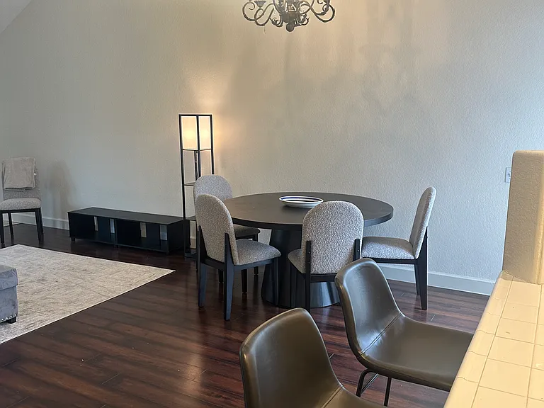 Large Round Dining Table with 6 Chairs for Fun & Games!