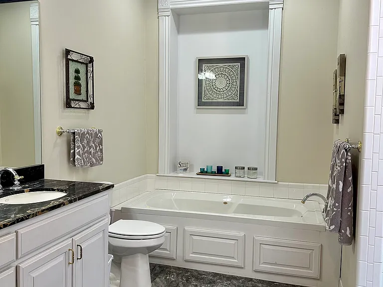 Primary bath with soaking tub and walk-in shower